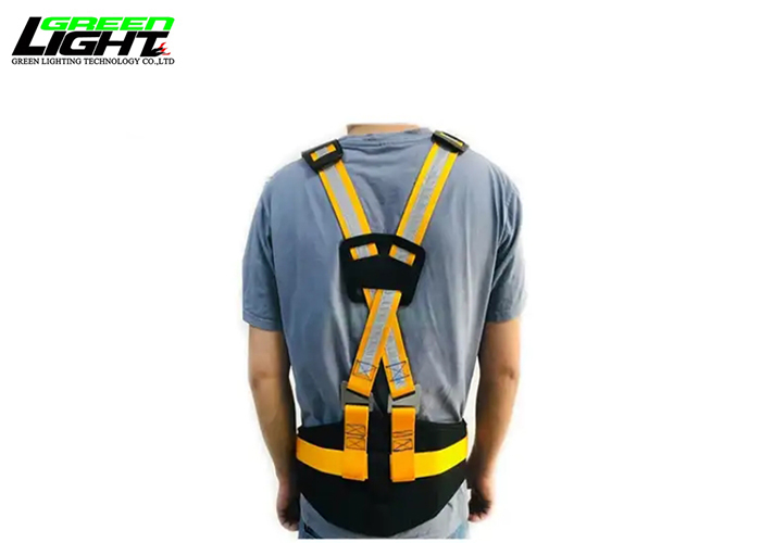 Industrial reflective safety belt adjustable miners waist belt with padded shoulder straps