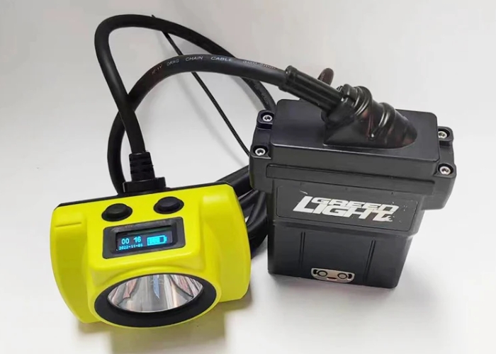 OLed Screen Corded Underground Miner Cap Lamp Led Mining Headlamp 25000 lux Rechargeable Headlamp