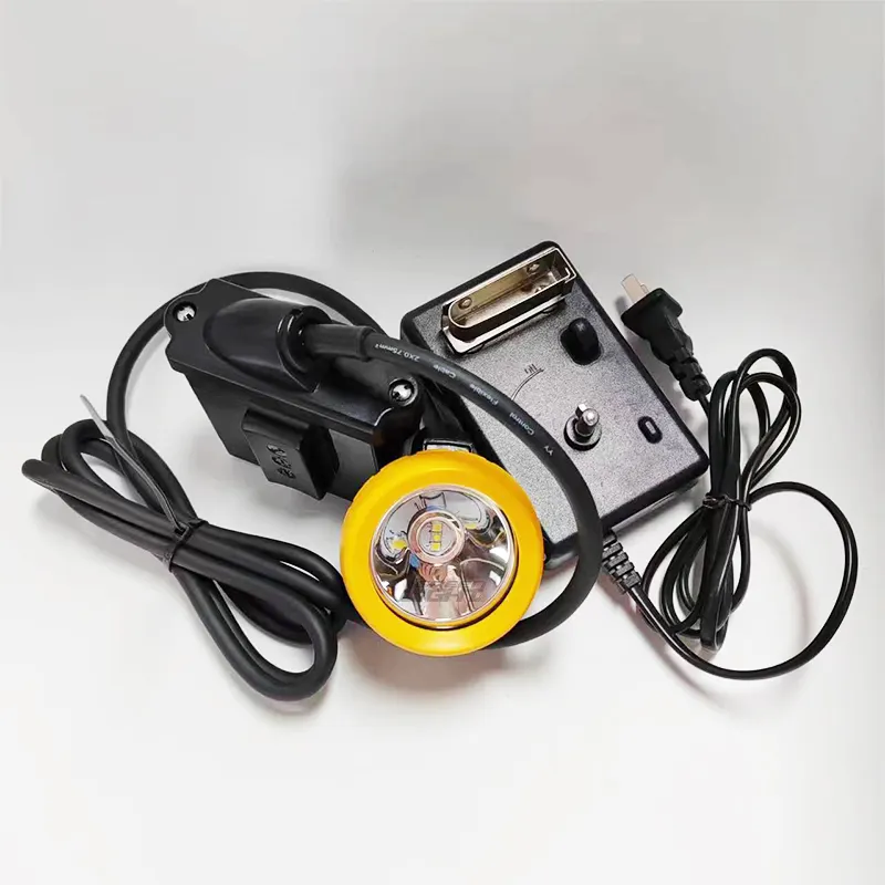 Underground Corded Miner Cap Lamp 7800mah 10000Lux Led Mining Light Impact Resistant Hard Hat Light